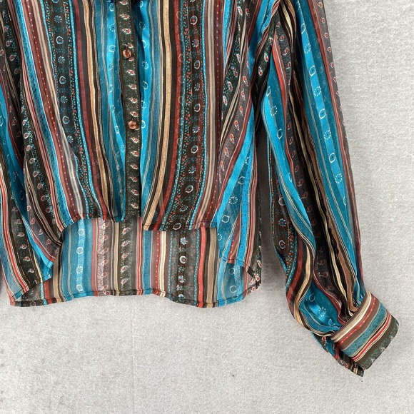 Vintage Icinoo The Silk Farm 100% Silk Art To Wear Top Blouse Womens Size 8 - Picture 5 of 16